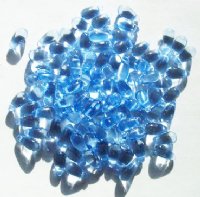 100 5x10mm Transparent Light Sapphire Drop Beads